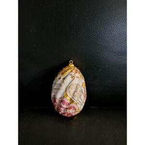 Vtg Collectable  Oval Mosaic Christmas Ornament‎ with Doves #1